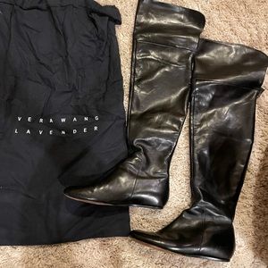 Vera Wang lavender label leather OTK boots